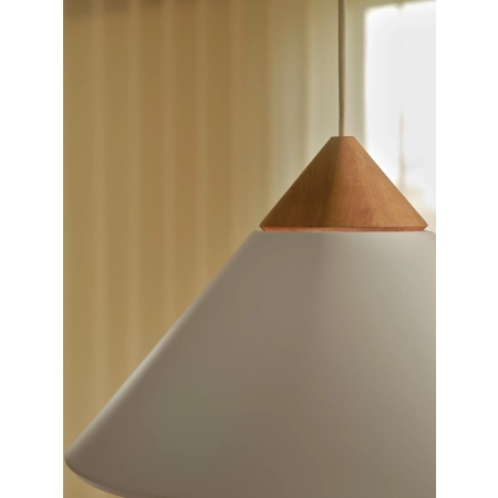 Lampa wisząca biała z drewnianym akcentem Kinto NO2520083001 - Design for The People